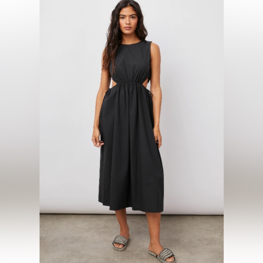 Rails Yvette Poplin midi dress black
